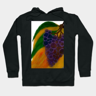 Mixed media illustration of fruit Mango Grape Hoodie